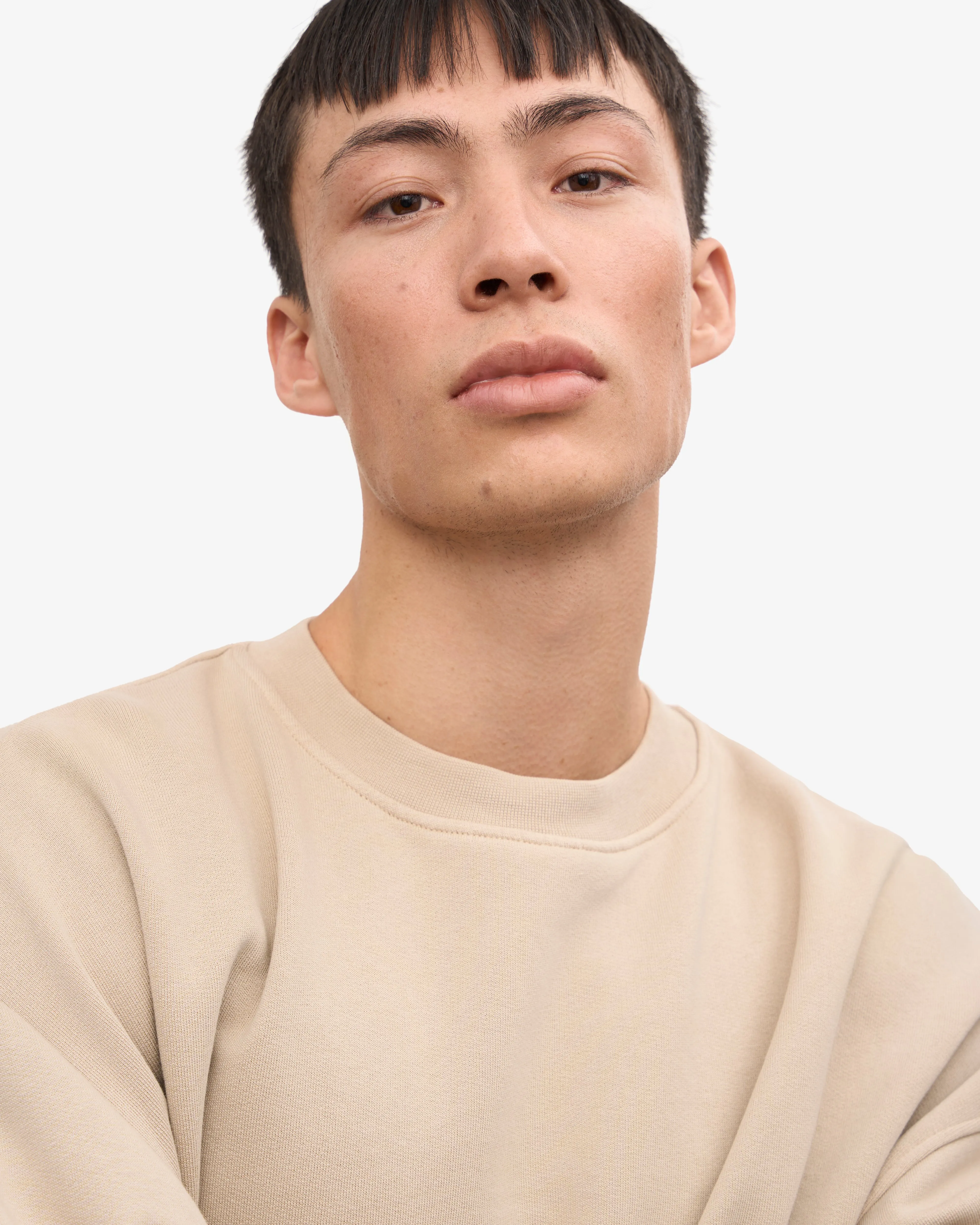 Organic Oversized Crew - Oyster Grey