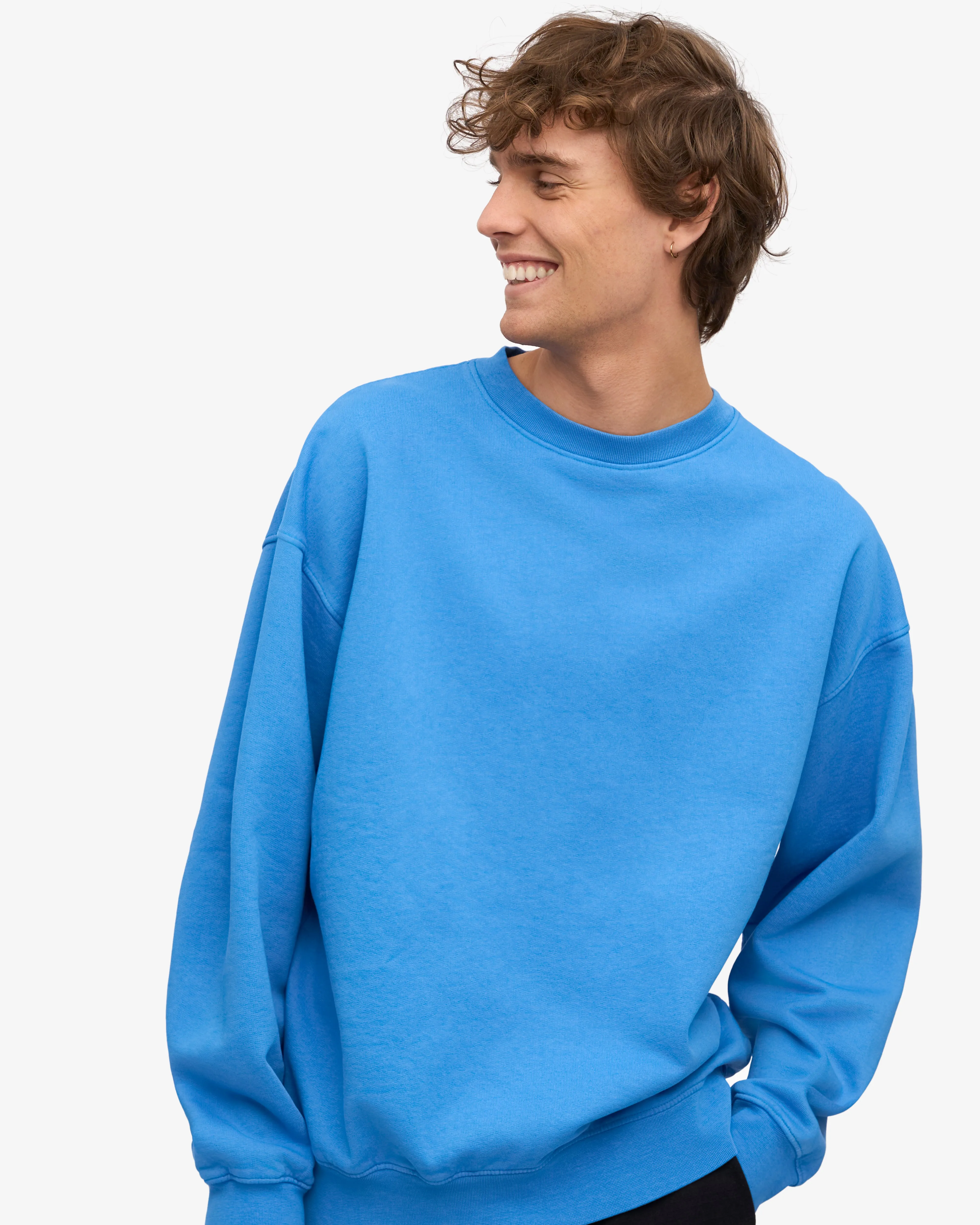 Organic Oversized Crew - Pacific Blue