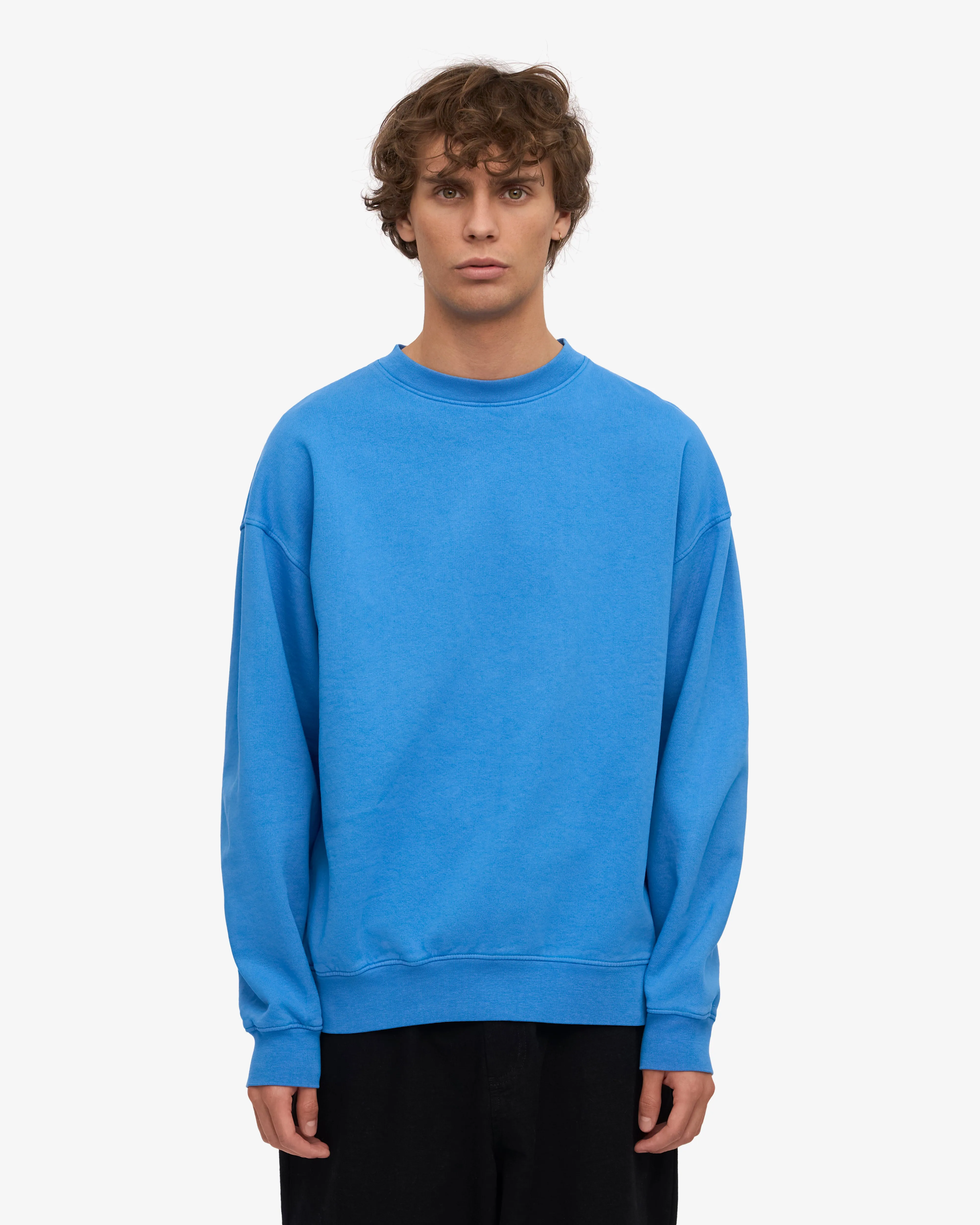 Organic Oversized Crew - Pacific Blue