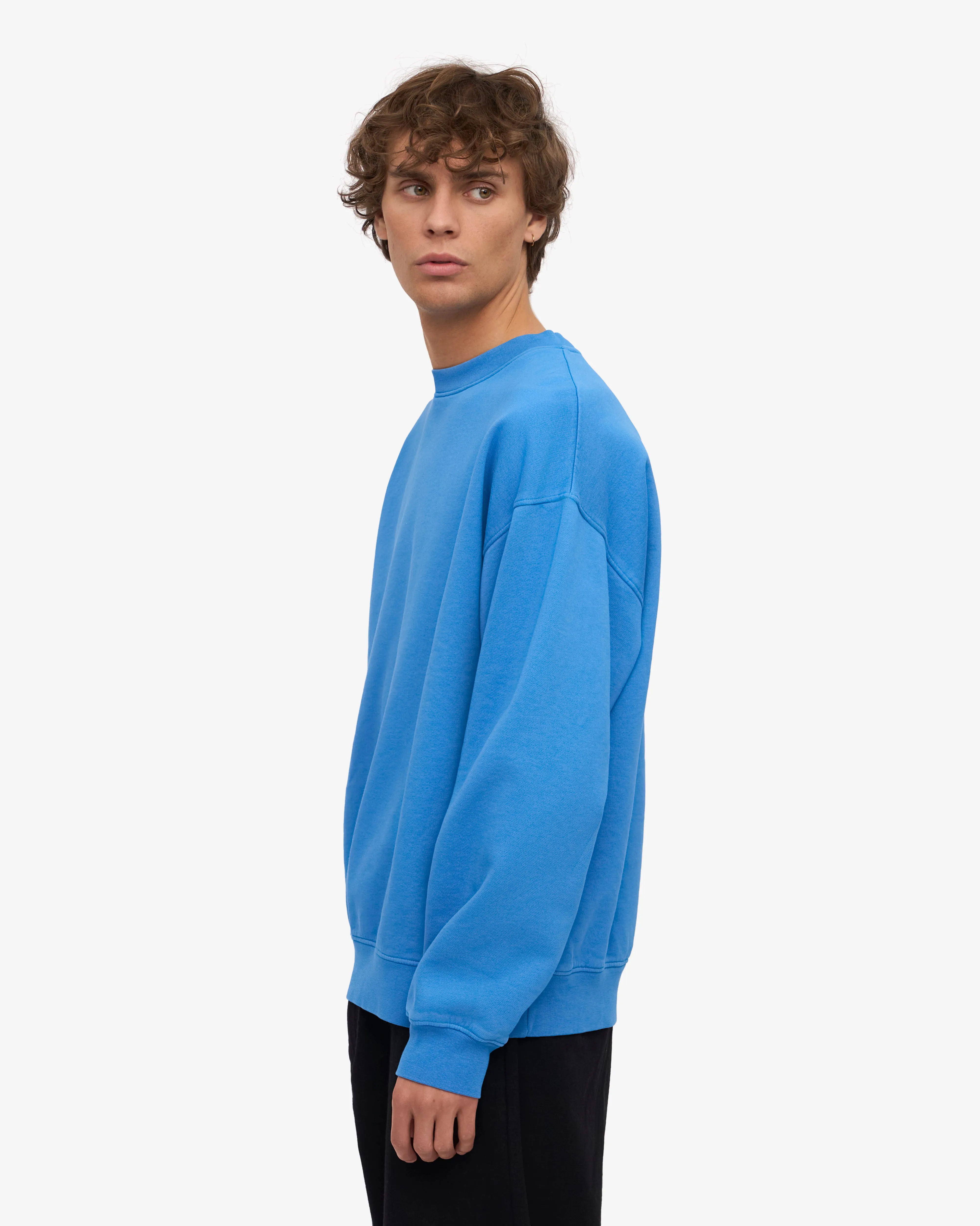 Organic Oversized Crew - Pacific Blue