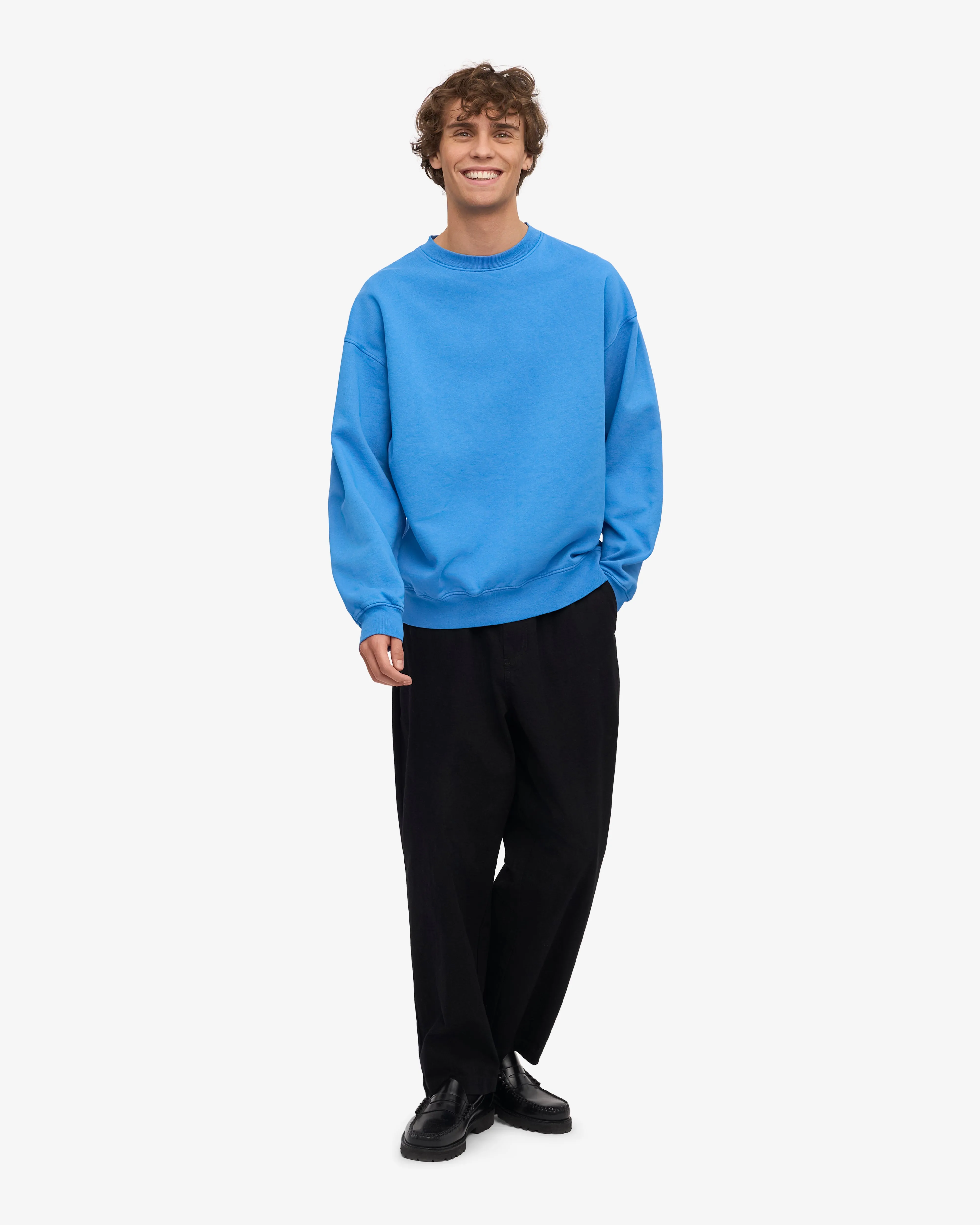 Organic Oversized Crew - Pacific Blue