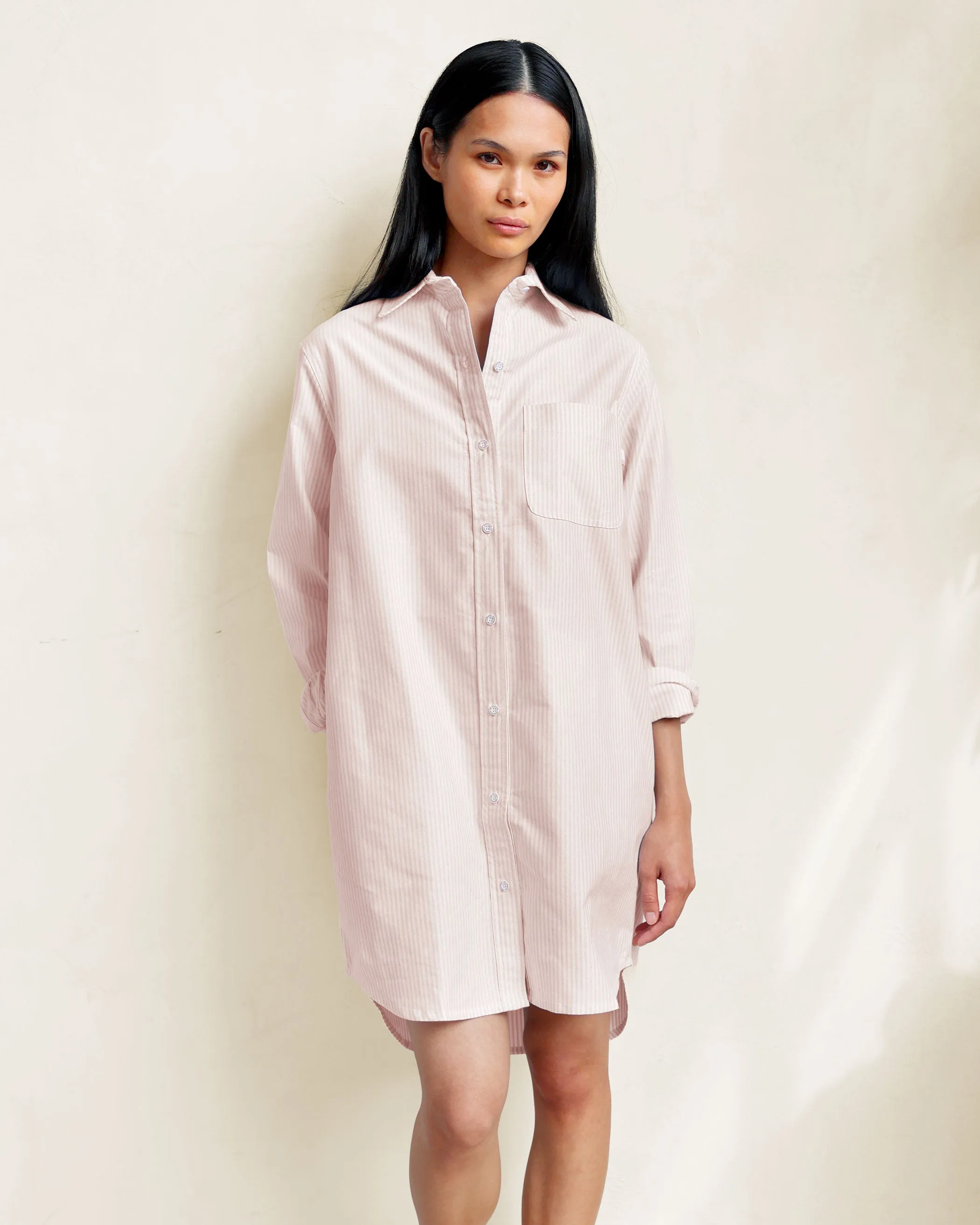 Oxford Stripe Dress Pink