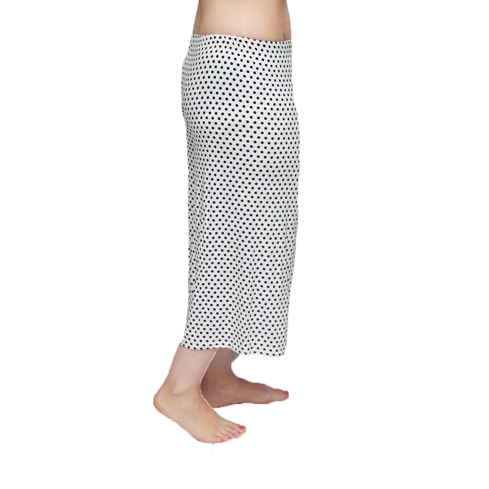 Polka Dot Elastic Waist Culottes - PLUS SIZE