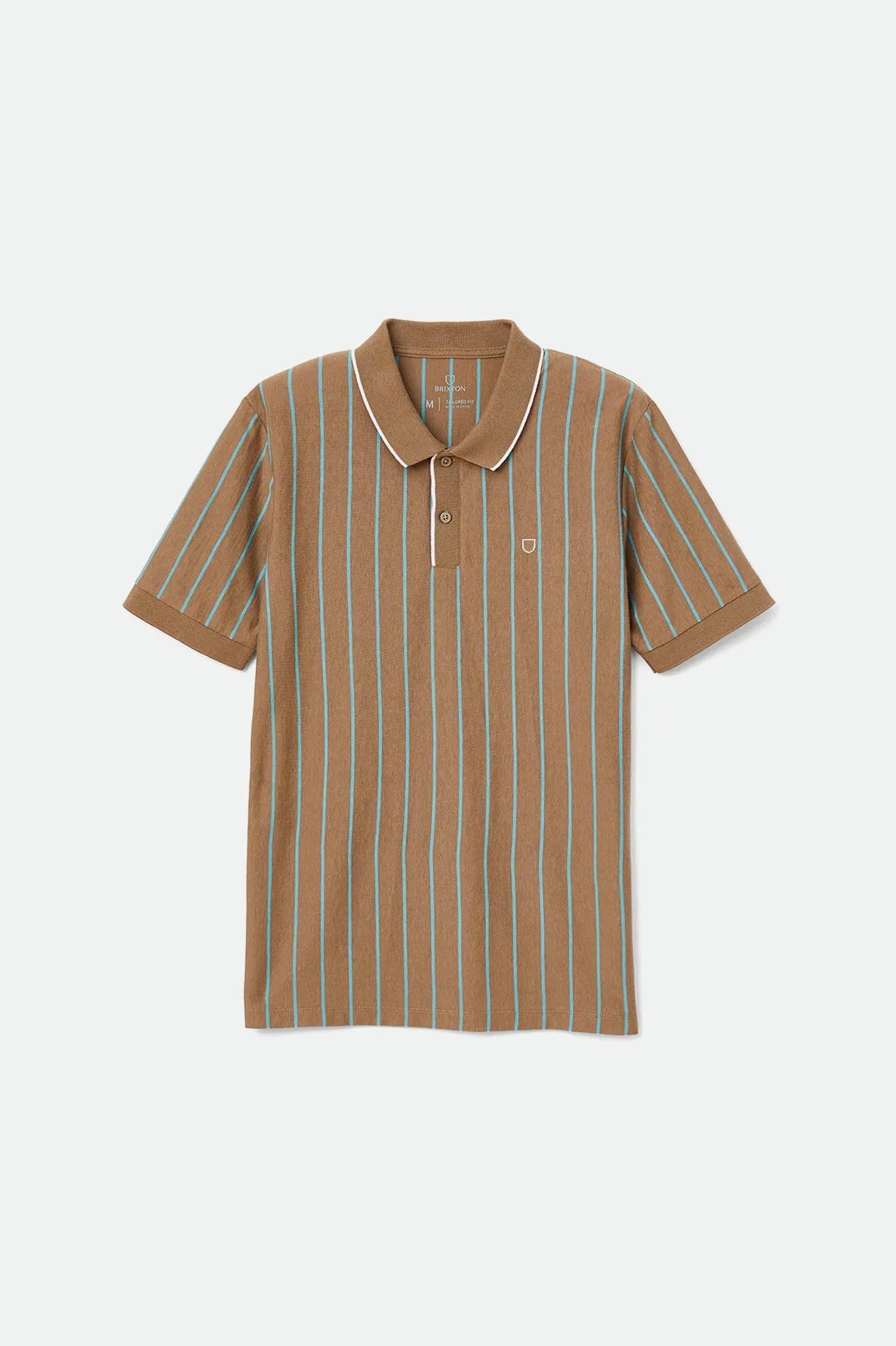 Proper Vertical S/S Polo Knit - Twig/Teal