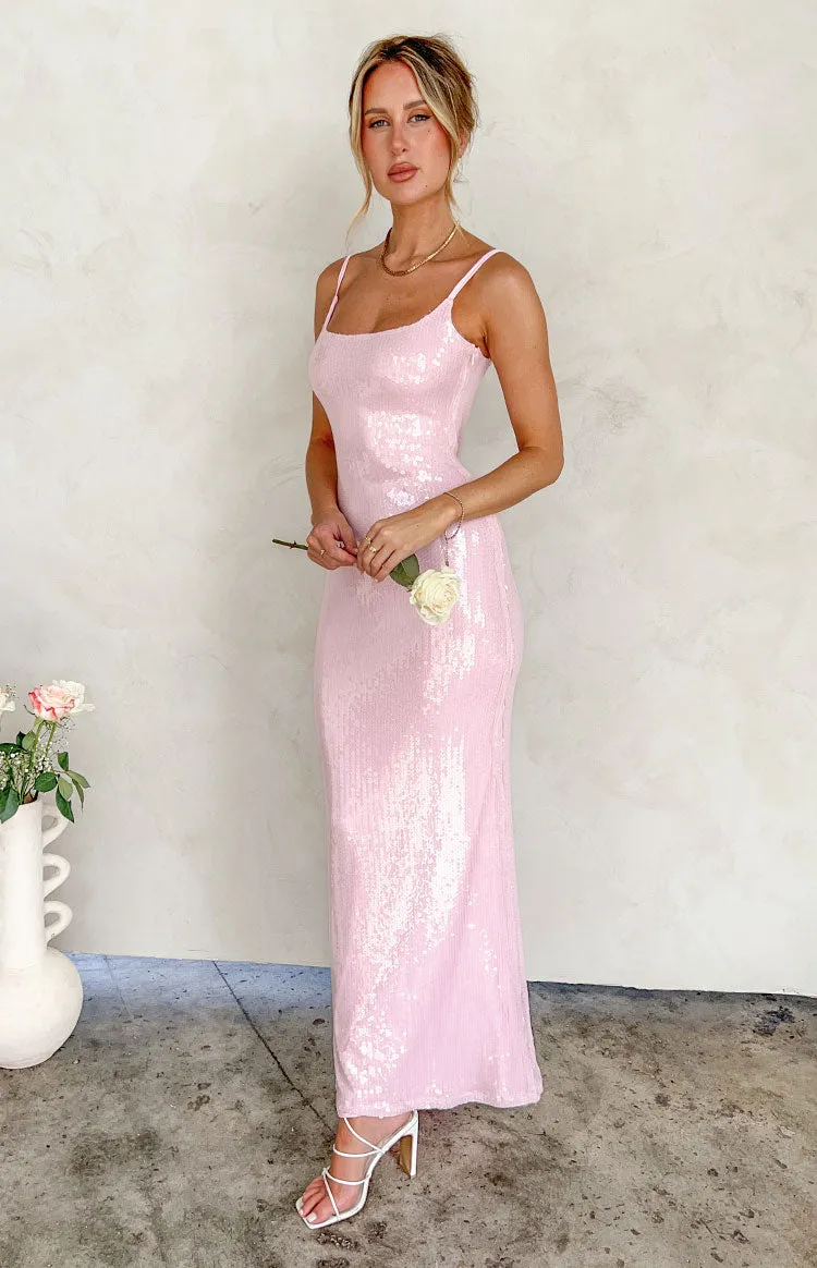 Rosalie Pink Sequin Maxi Dress