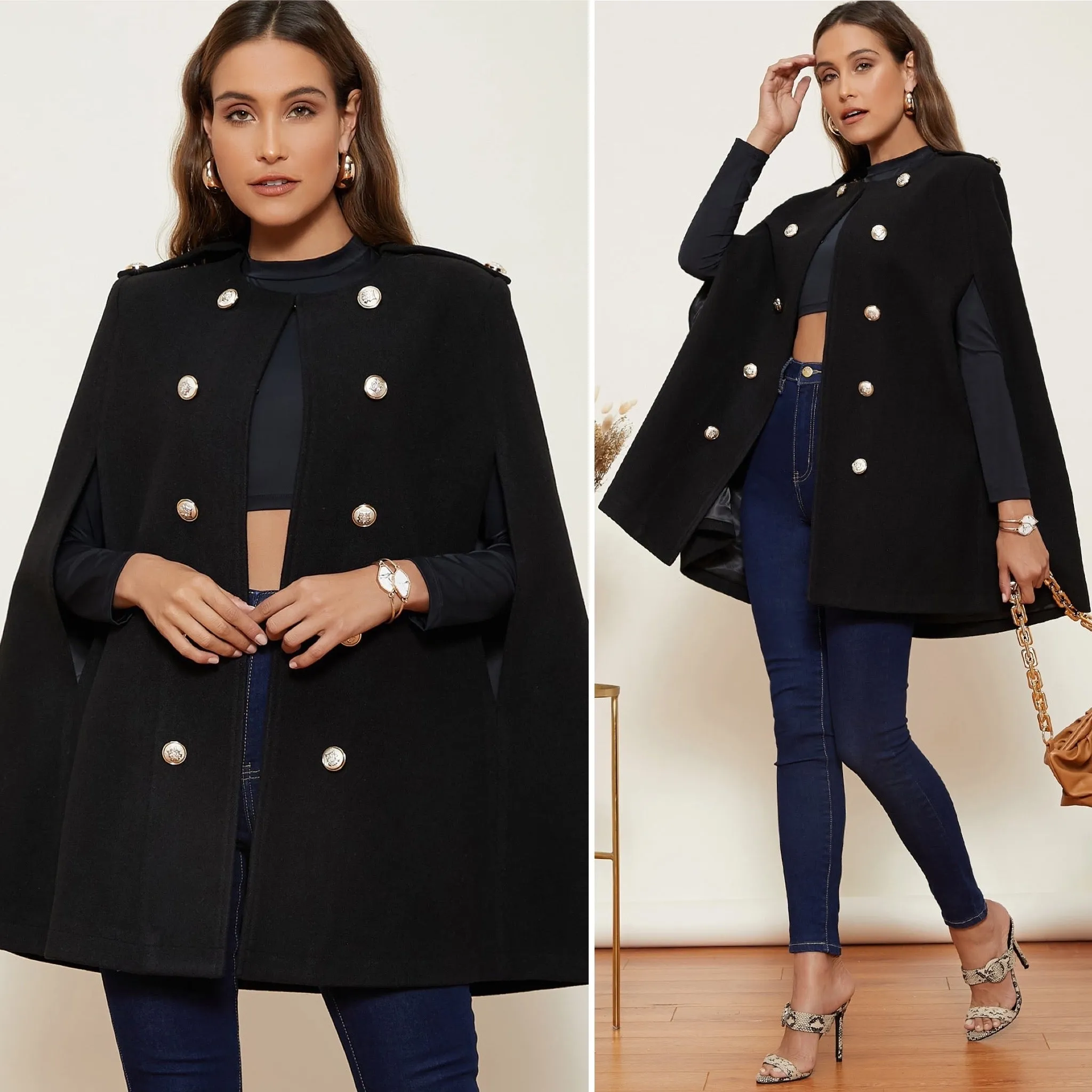 Shein Winter Peacoat Poncho XS