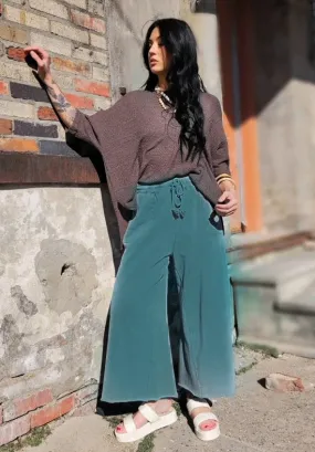 Signature Style Terry Knit Pants in Teal