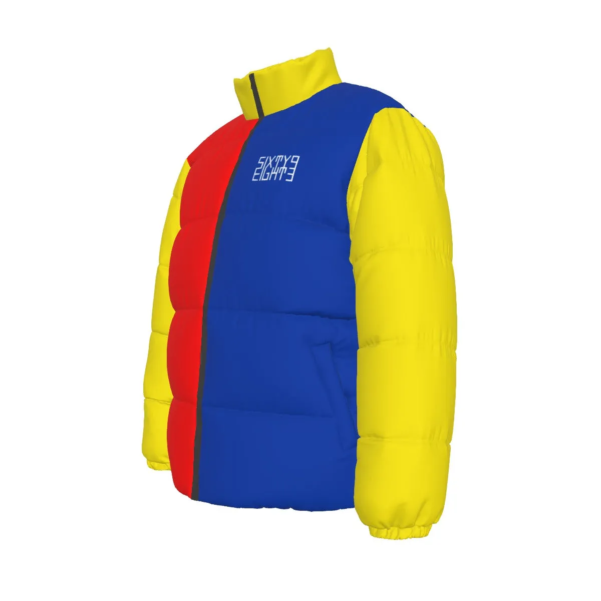 Sixty Eight 93 Logo White ROM Unisex Puffer Jacket