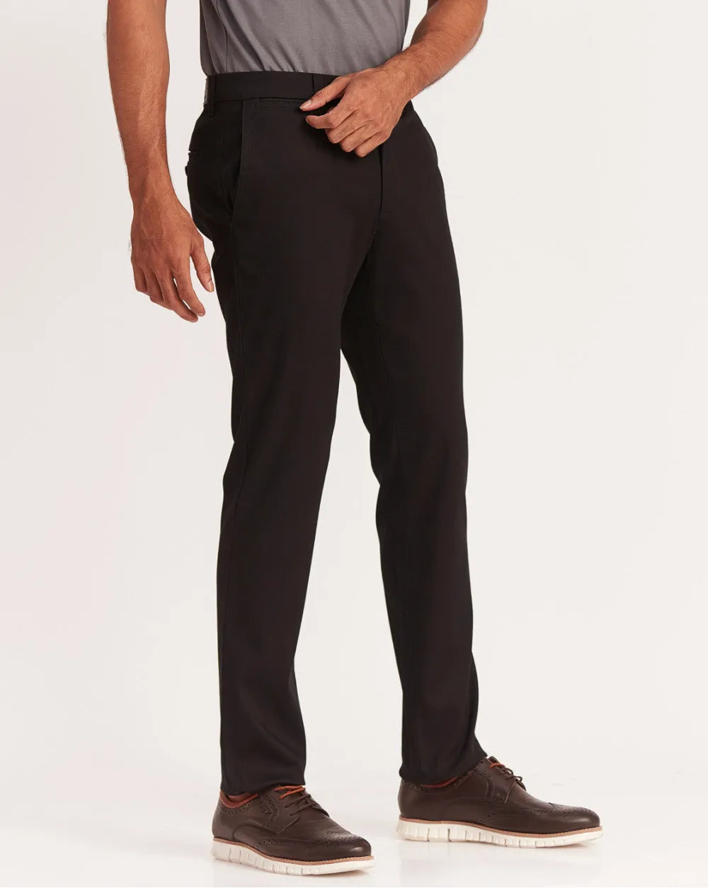 Slim Fit Luxe Chinos - Jet Black