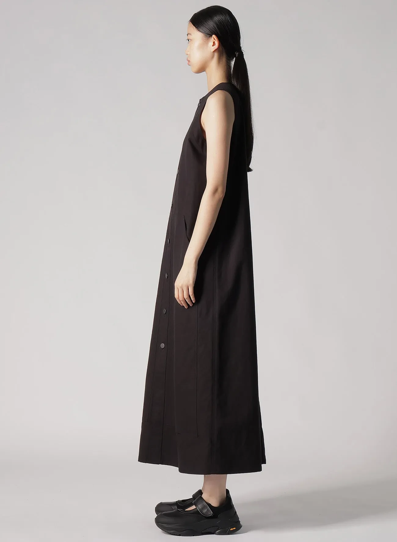 SLUB DUCK FRONT OPEN DRESS