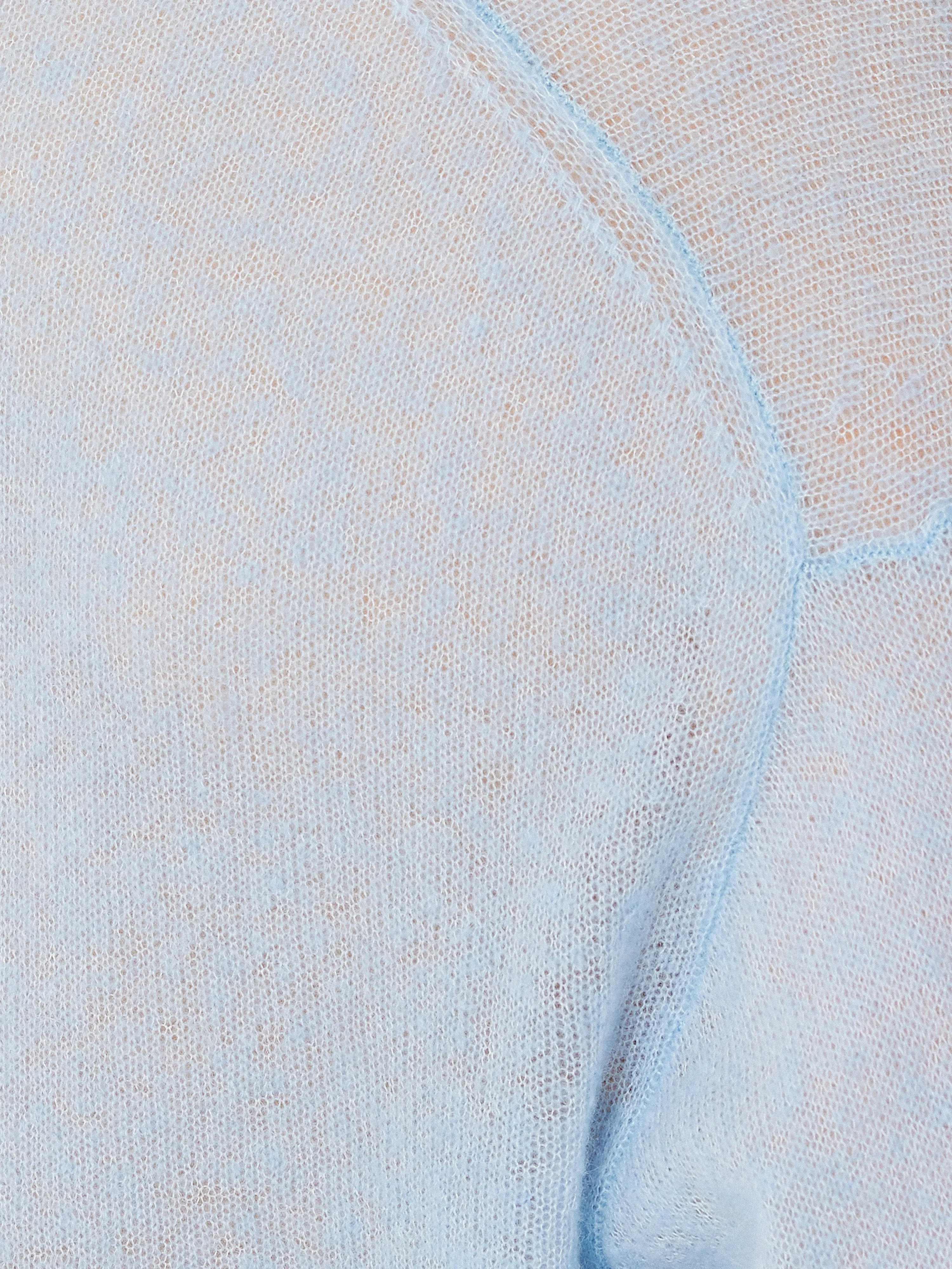 Soft Gauzy Knit T-shirt | Light Blue