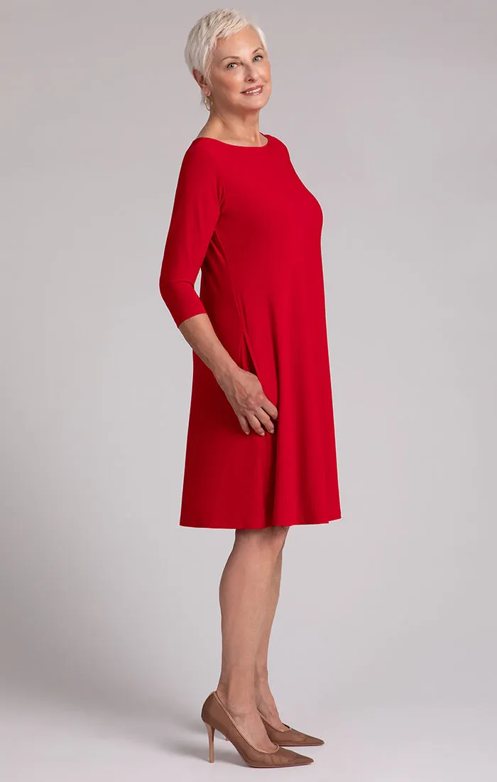 Sympli Nu Trapeze Dress Plus Size - Poppy