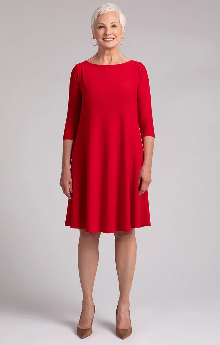 Sympli Nu Trapeze Dress Plus Size - Poppy