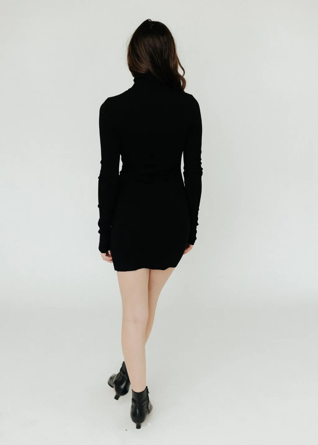 Éterne Long Sleeve Turtleneck Dress Mini