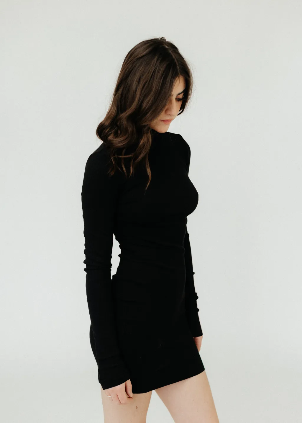 Éterne Long Sleeve Turtleneck Dress Mini