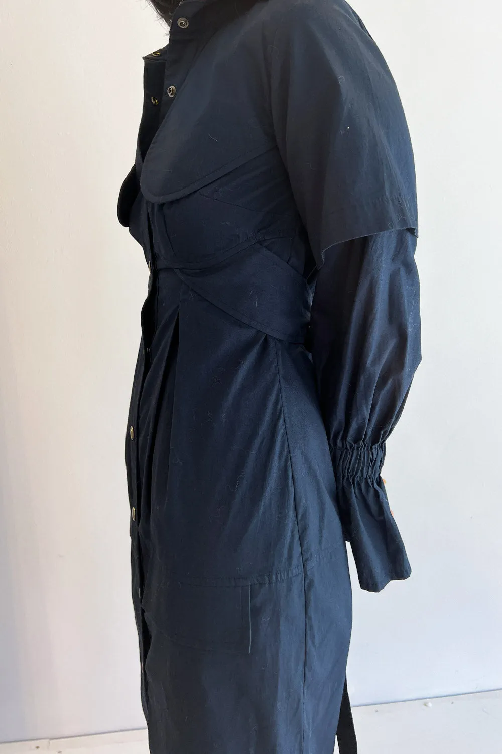 Thebe Magugu- Utility Shirtdress: Navy