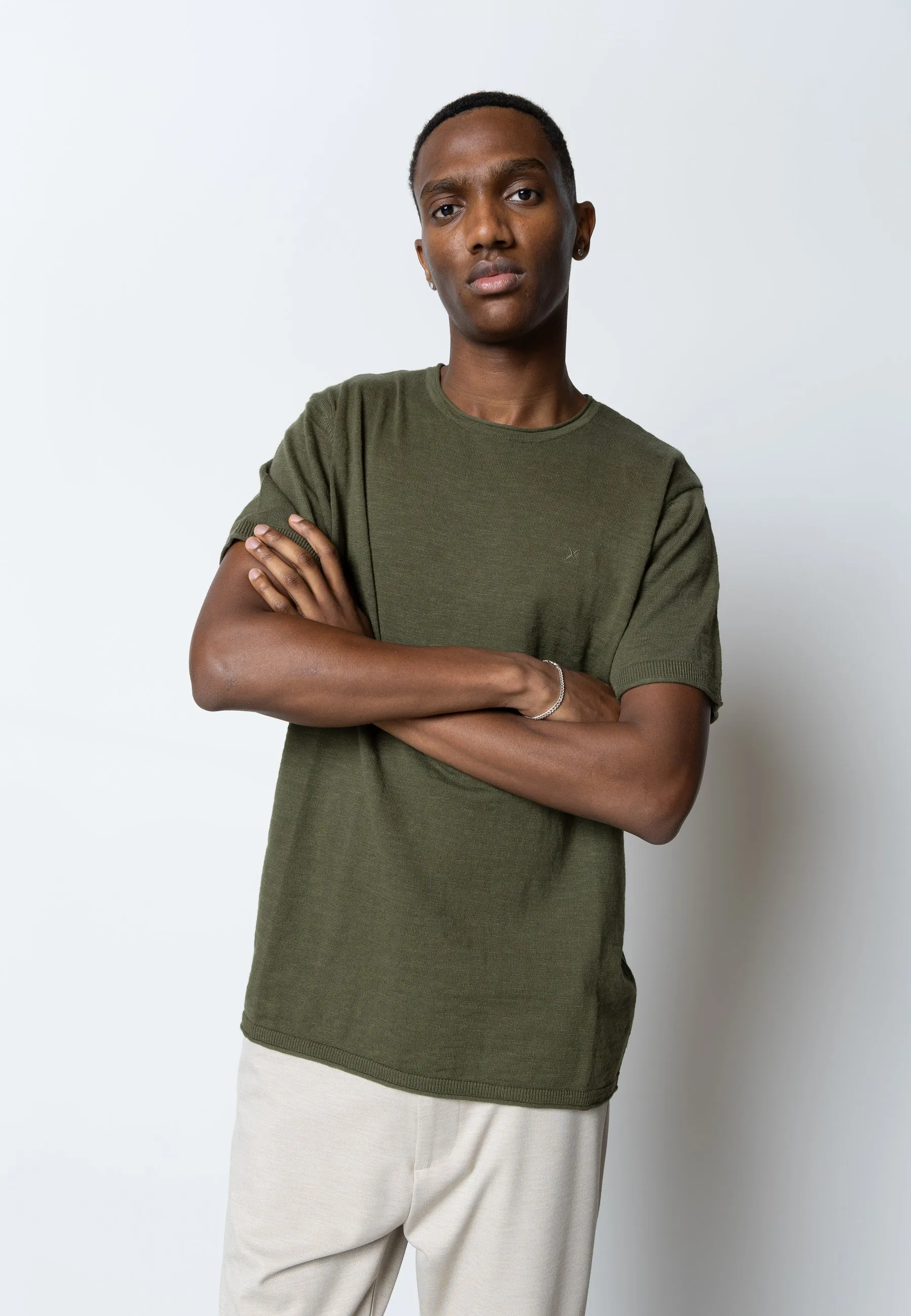 Thomas knitted t-shirt - Army