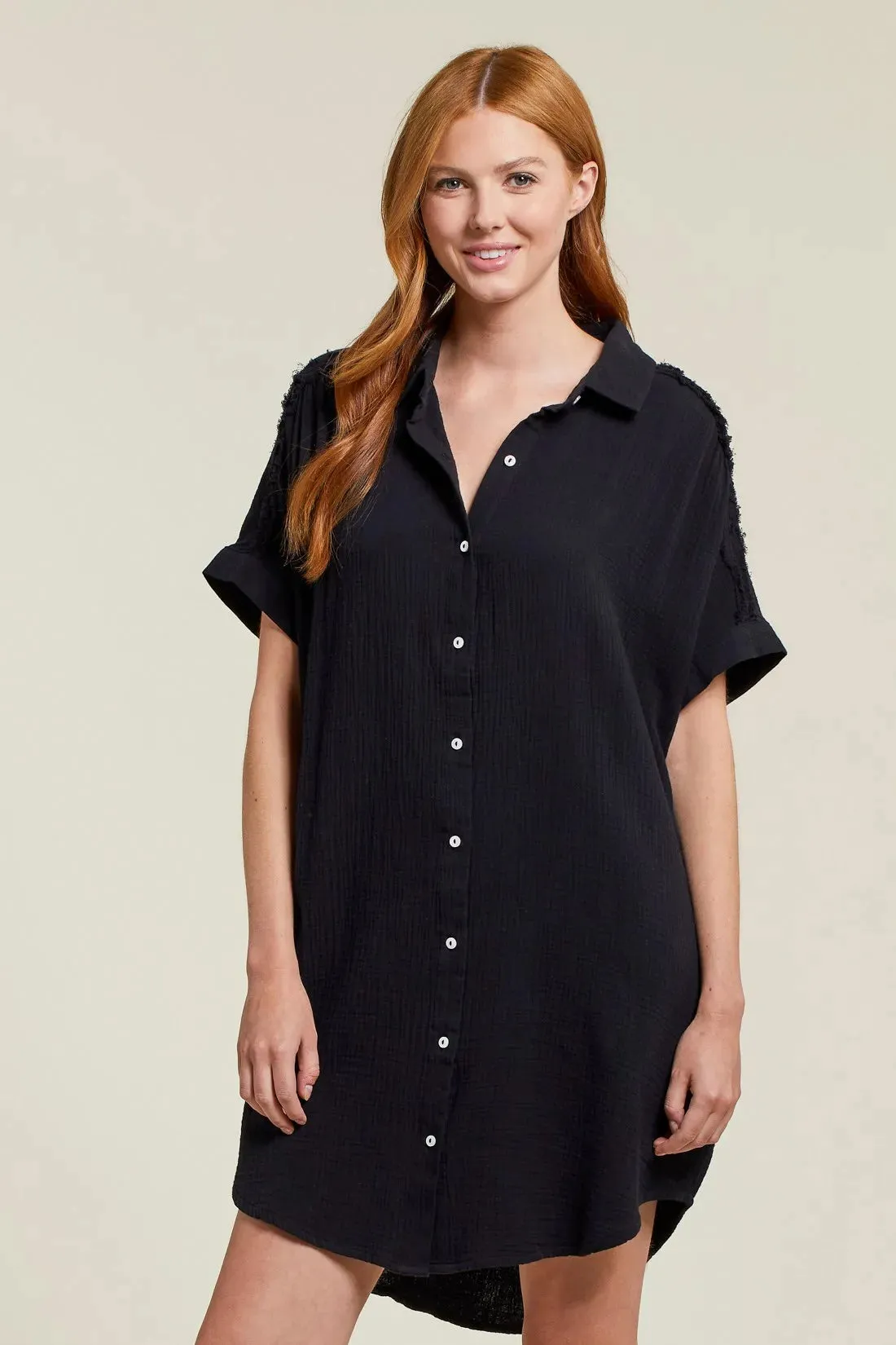 Tribal | Crinkle Collared Shirt Dress | Women's