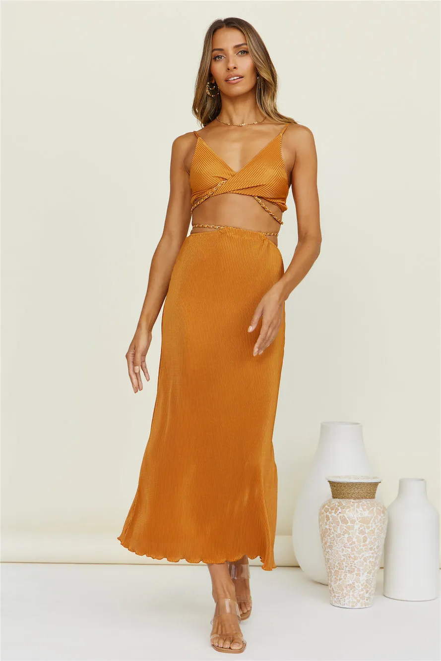 Tropical Nights Maxi Skirt Bronze