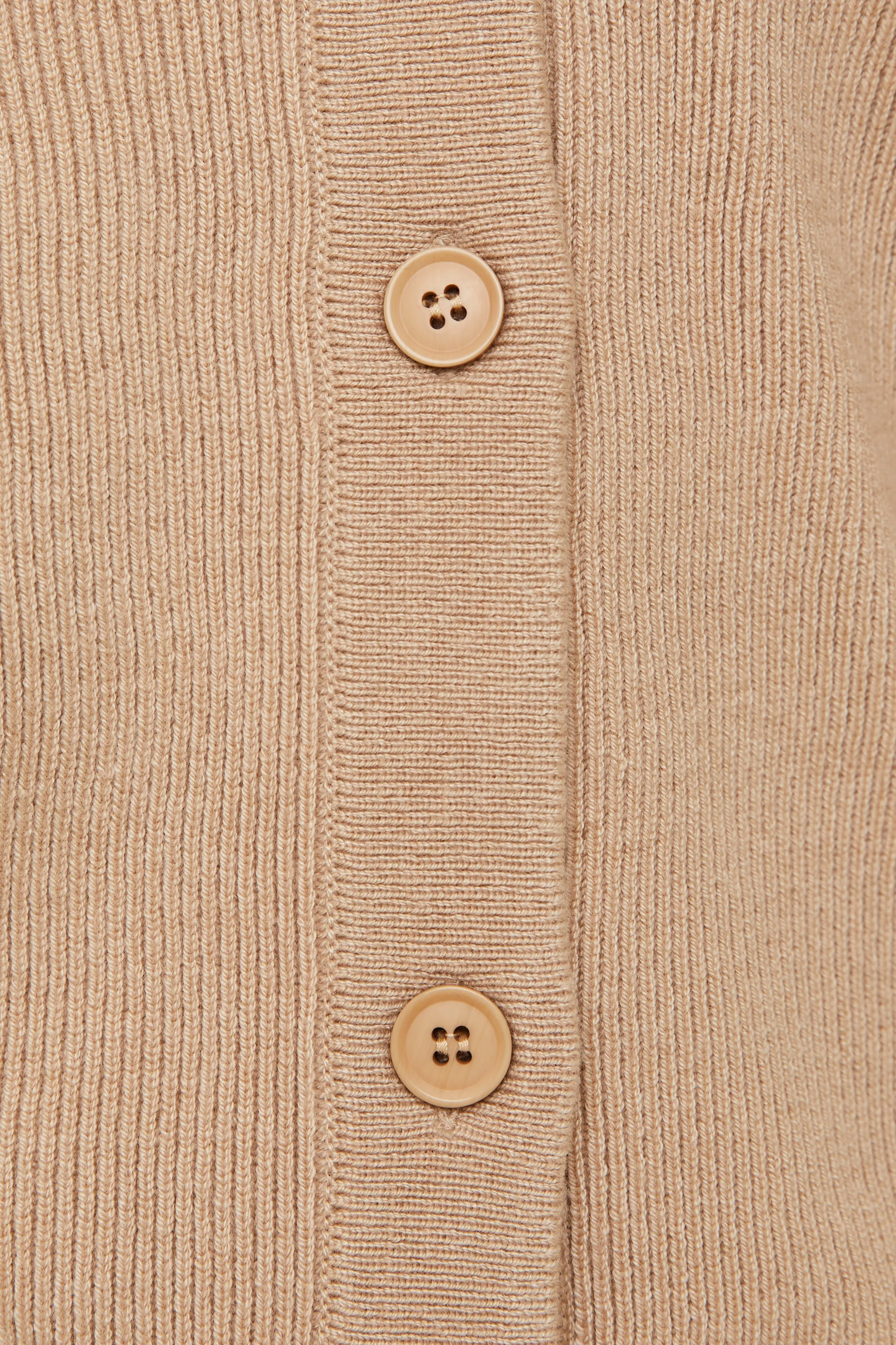 V-Neck Cardigan in Sand