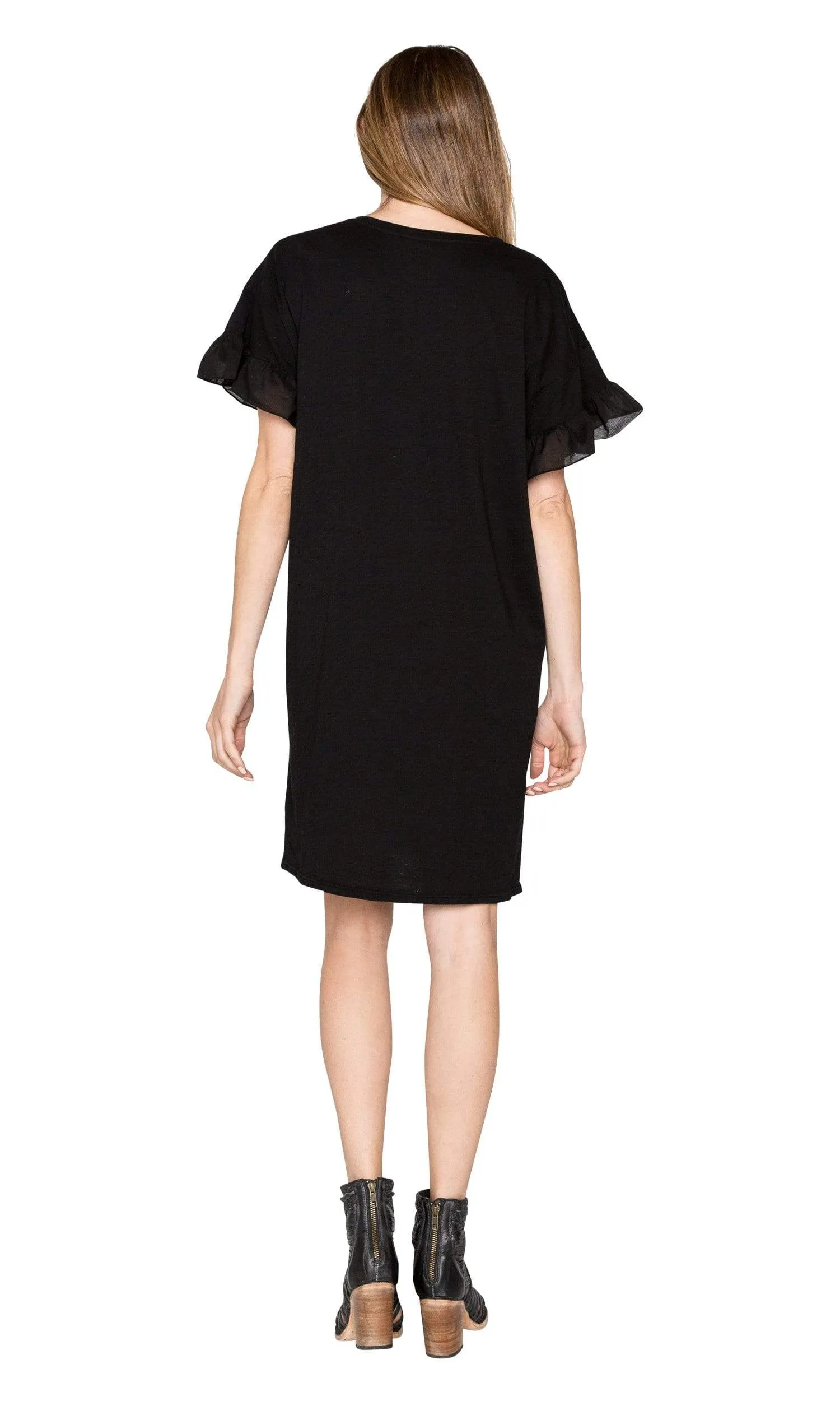 Velvet by Graham & Spencer Sibel Cotton Contrast Ruffle Dress