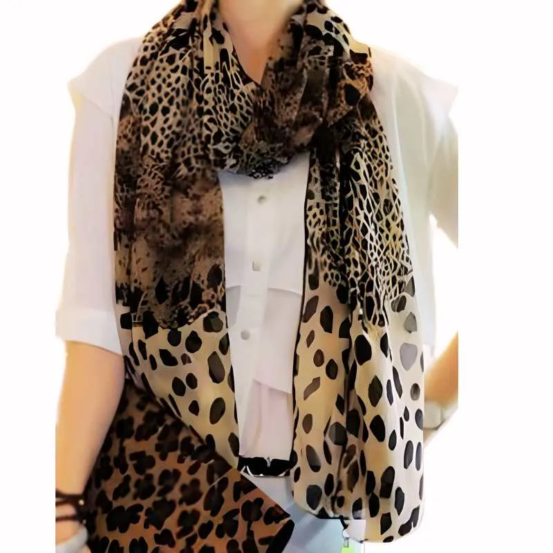 Velvet Shawl Leopard Scarf Wrap