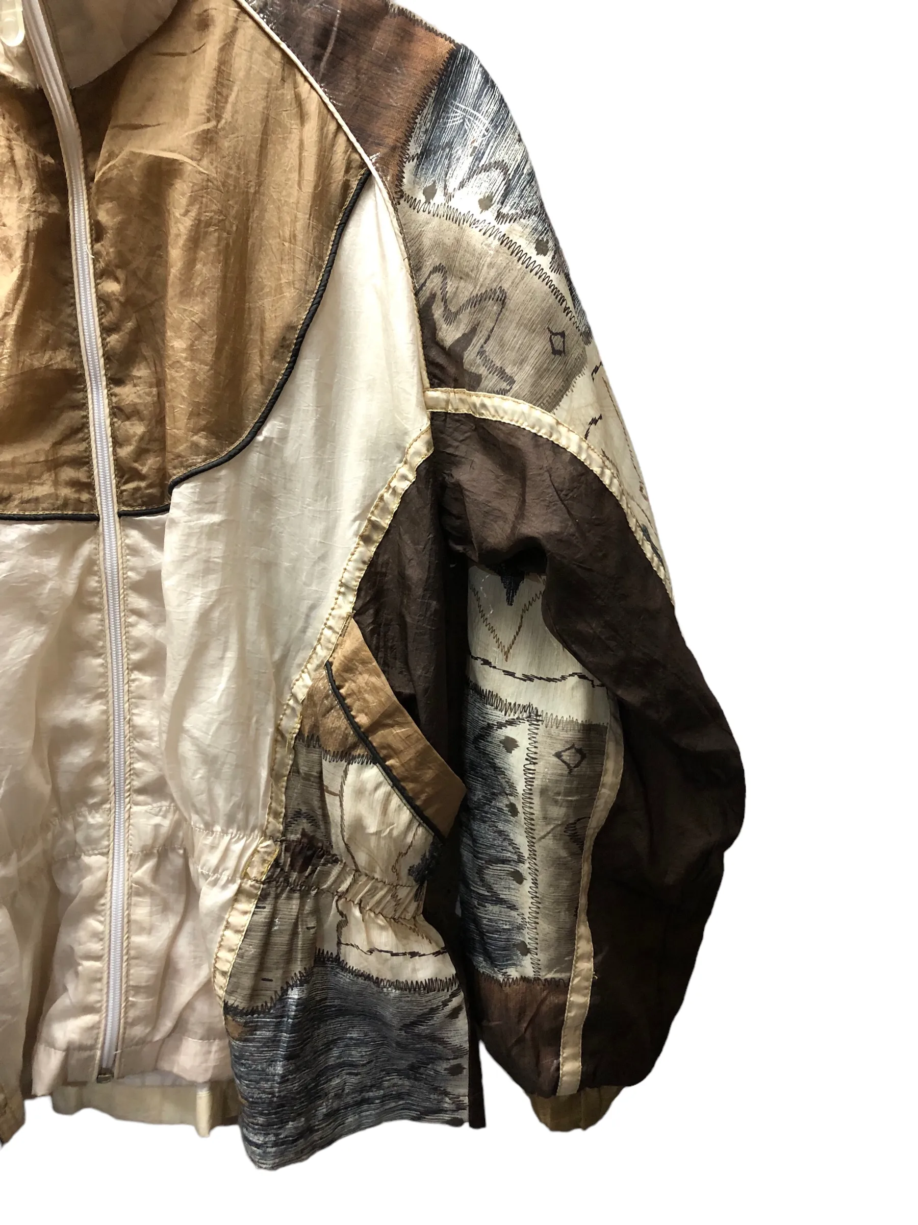 Vintage Cream/Black Windbreaker Jacket