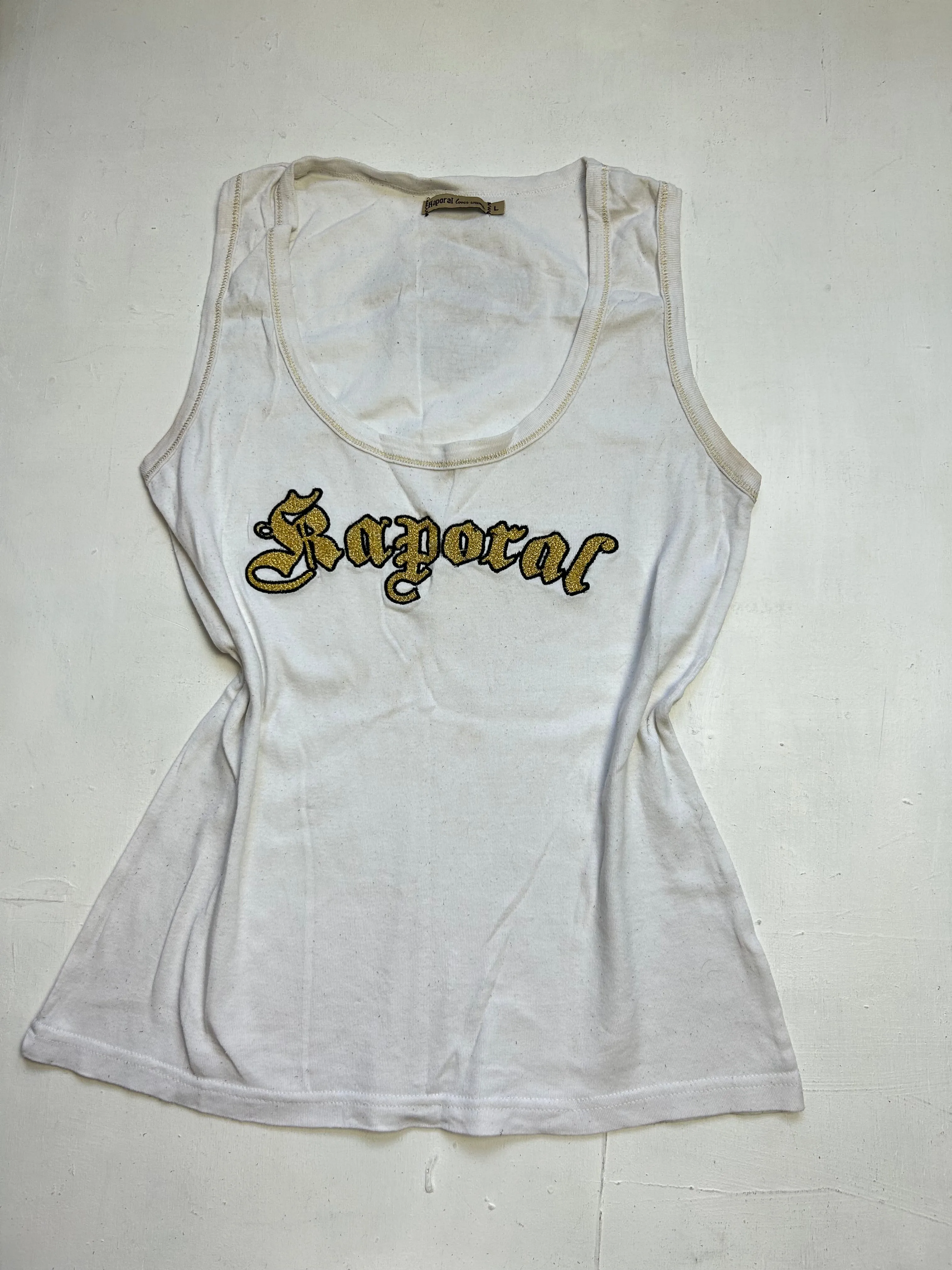 White spell out logo tank top (M/L)