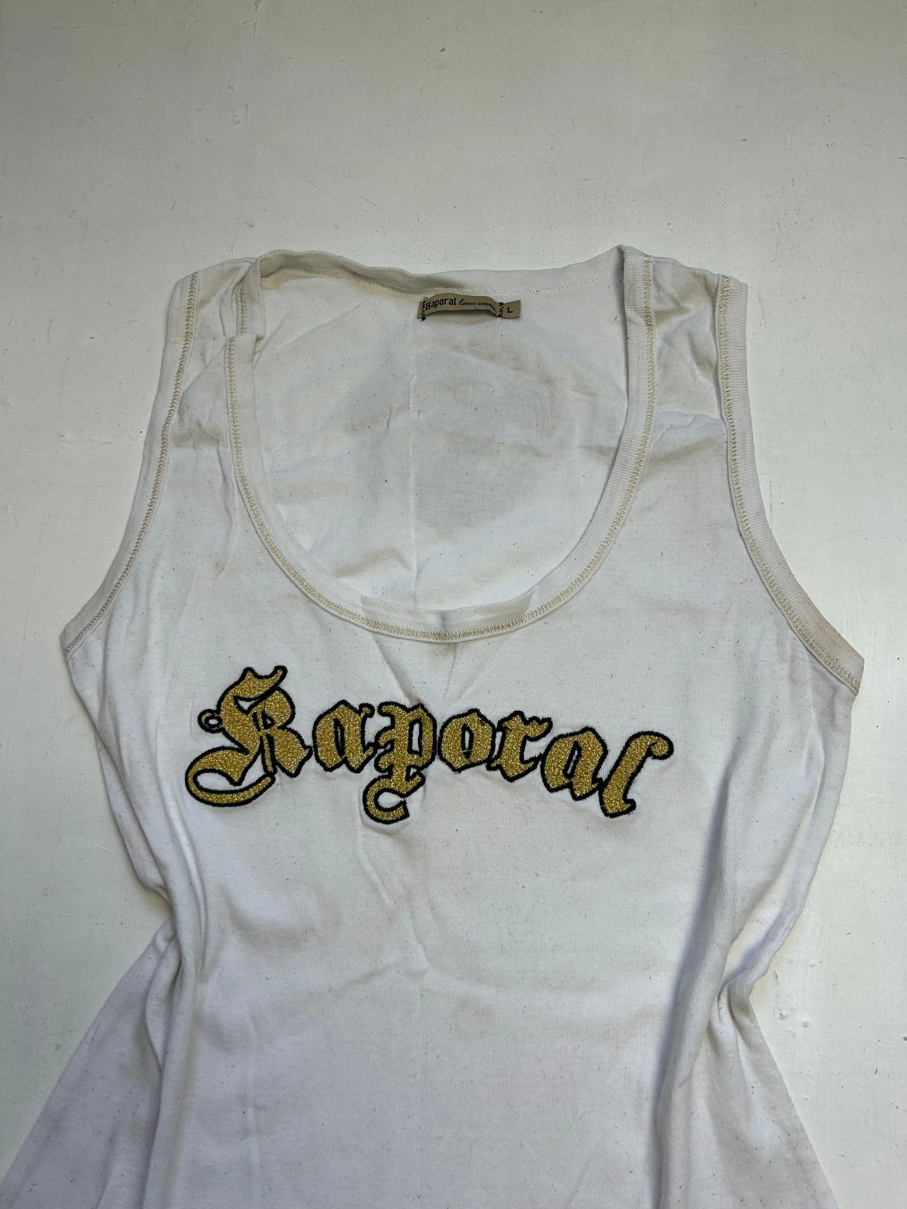 White spell out logo tank top (M/L)