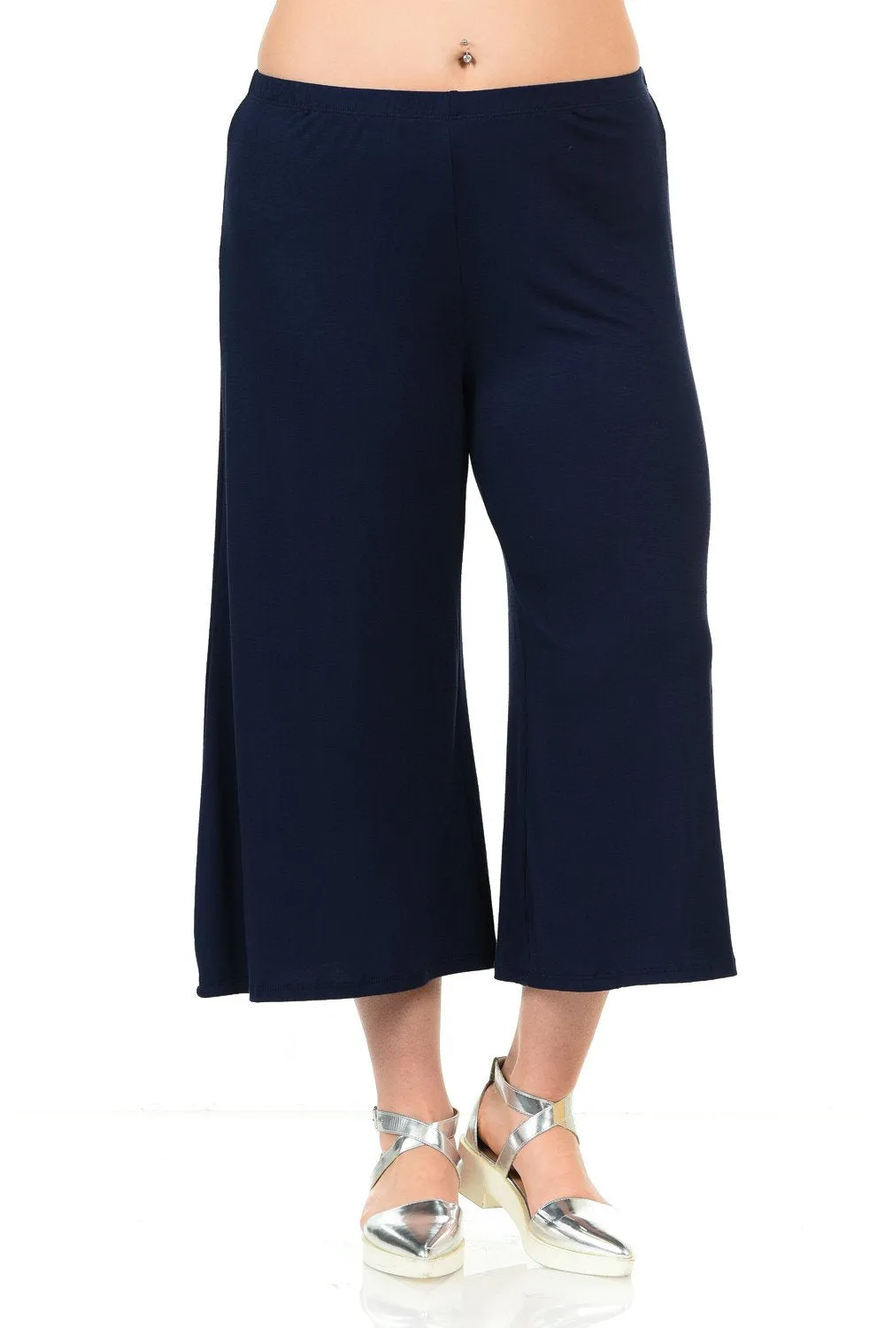 Wide Leg Crop Culottes Plus Size