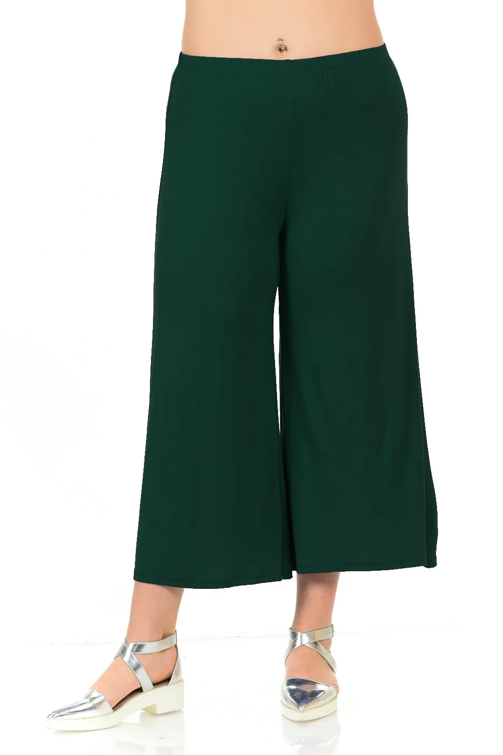 Wide Leg Crop Culottes Plus Size