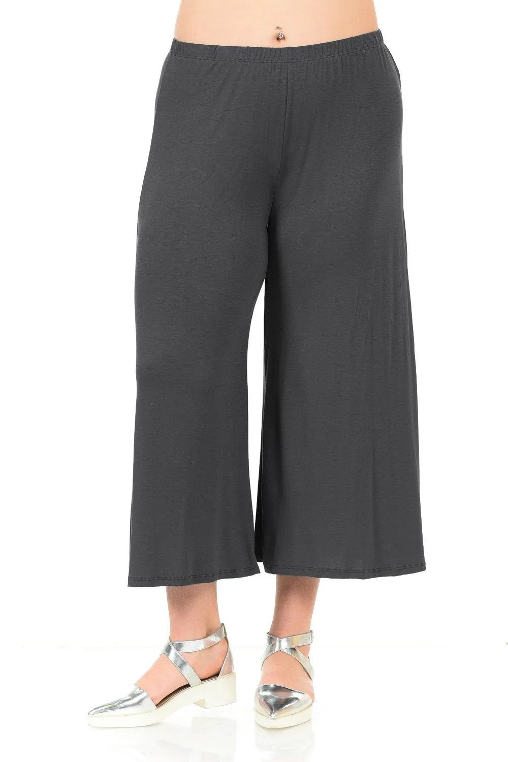 Wide Leg Crop Culottes Plus Size