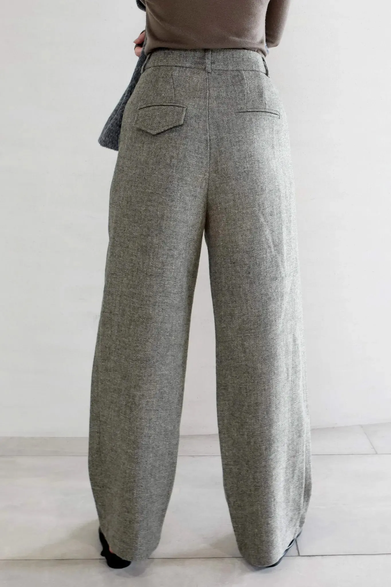 Wide Leg Wool Dress Pants