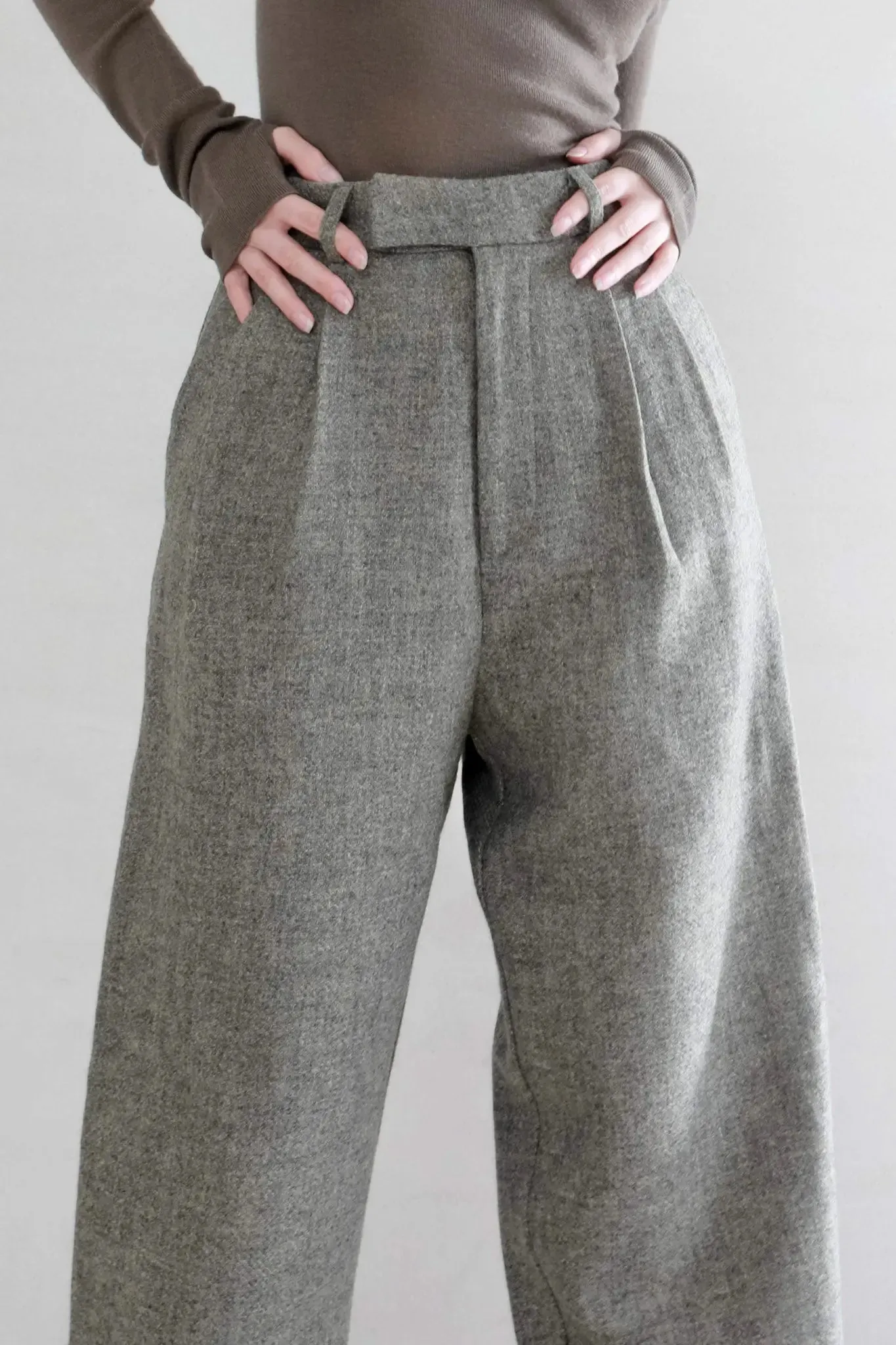 Wide Leg Wool Dress Pants