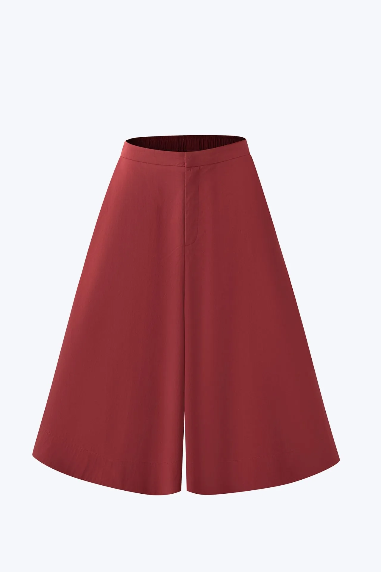 Wide-Legged Culottes - Burgundy