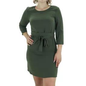 Women's 3/4 Sleeve Plain Dress,Olive