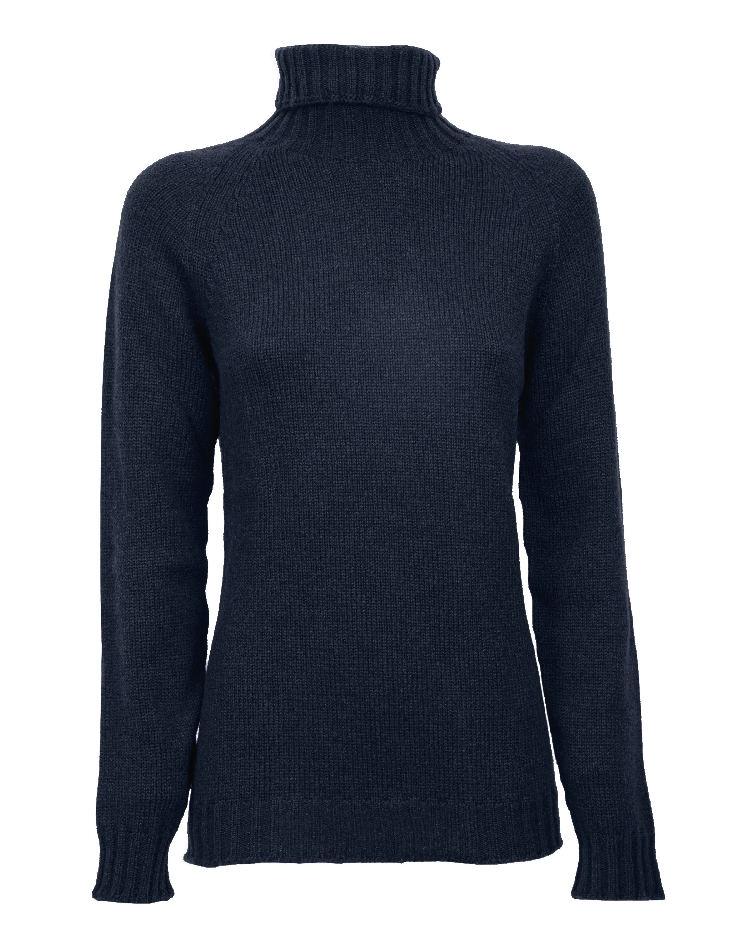 Women's Cashmere Raglan Sleeve Turtleneck Sweater Night Blue