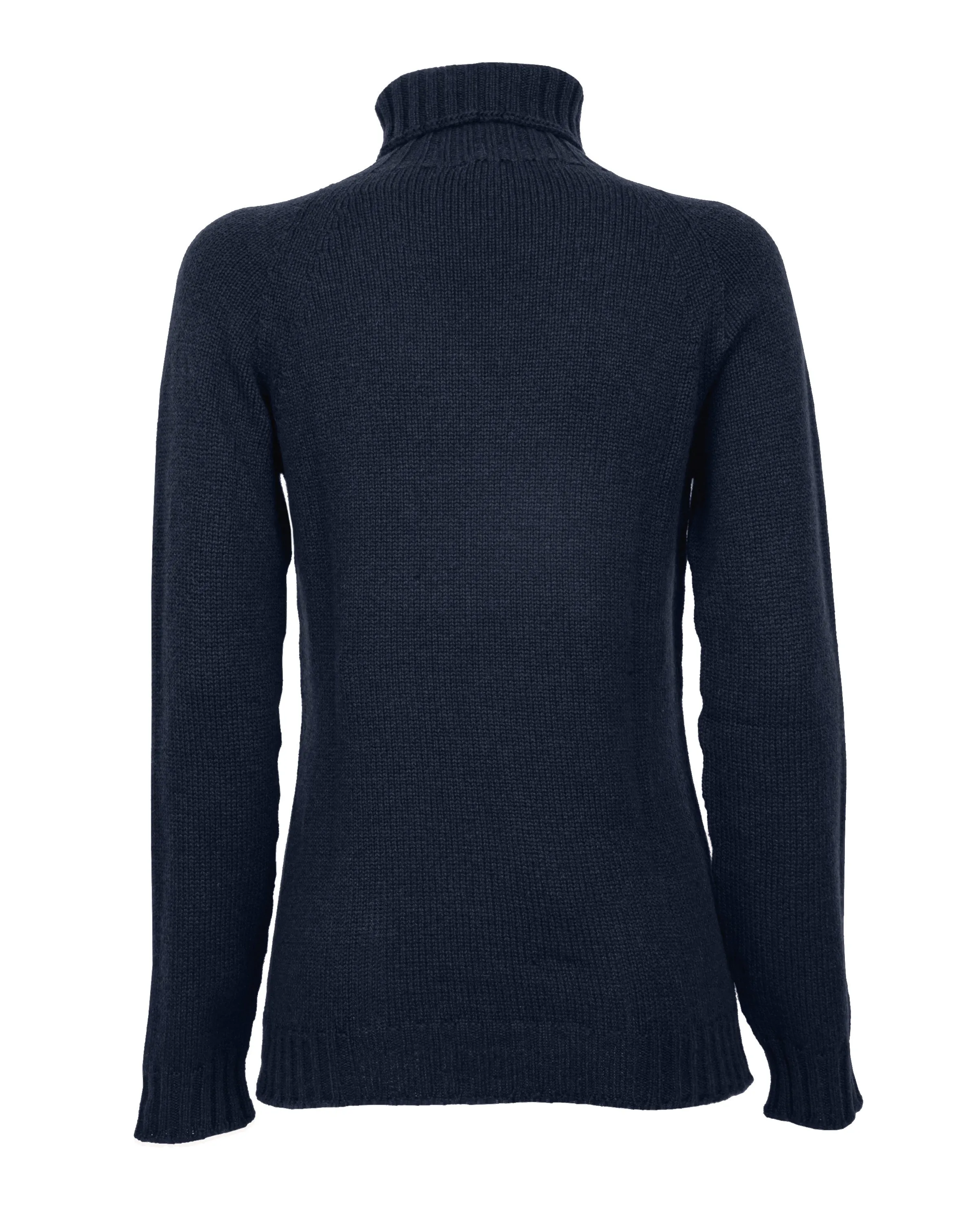 Women's Cashmere Raglan Sleeve Turtleneck Sweater Night Blue