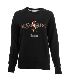 YSL Black Multi Coloured Crewneck Jumper  ALL0604