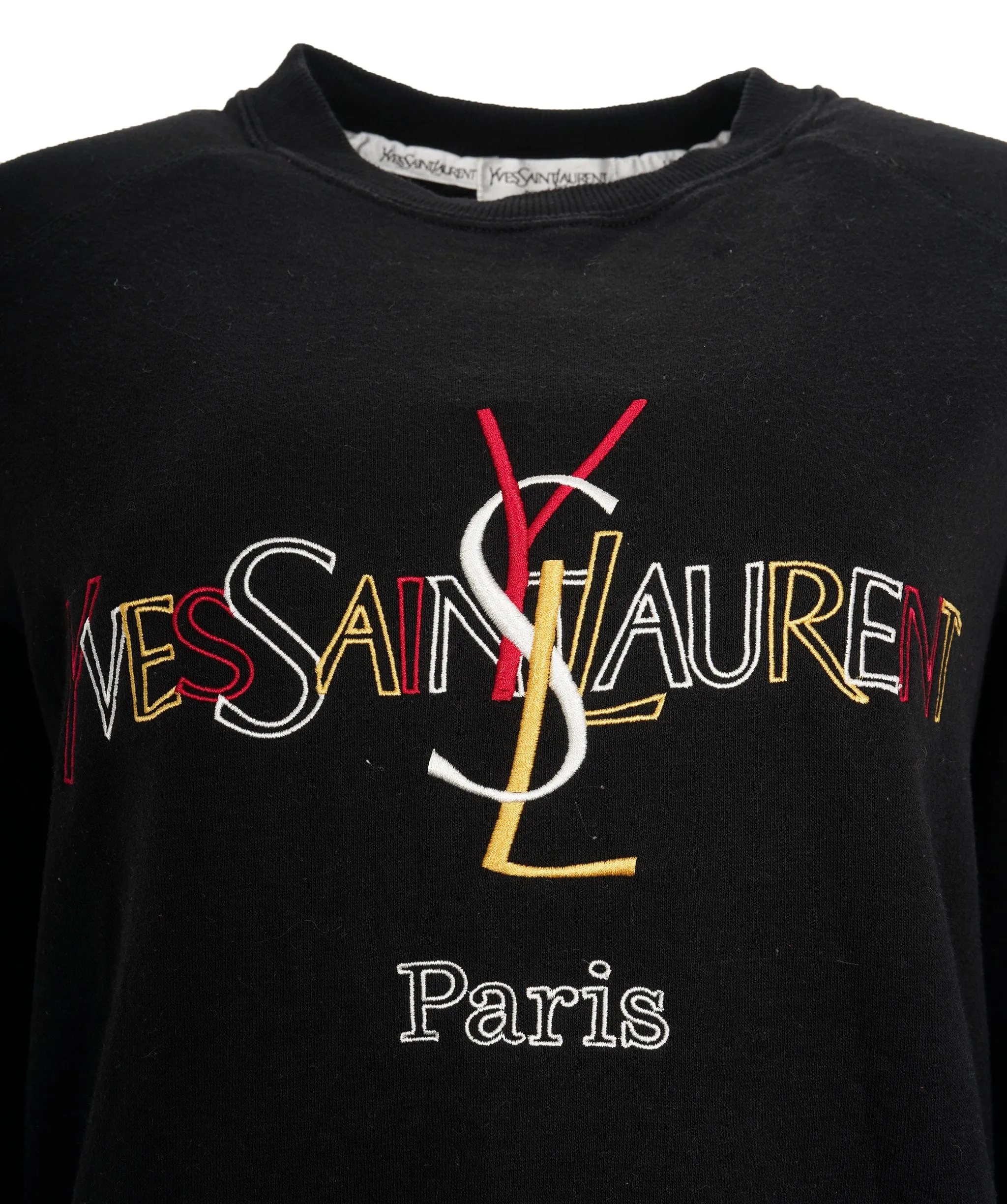 YSL Black Multi Coloured Crewneck Jumper  ALL0604