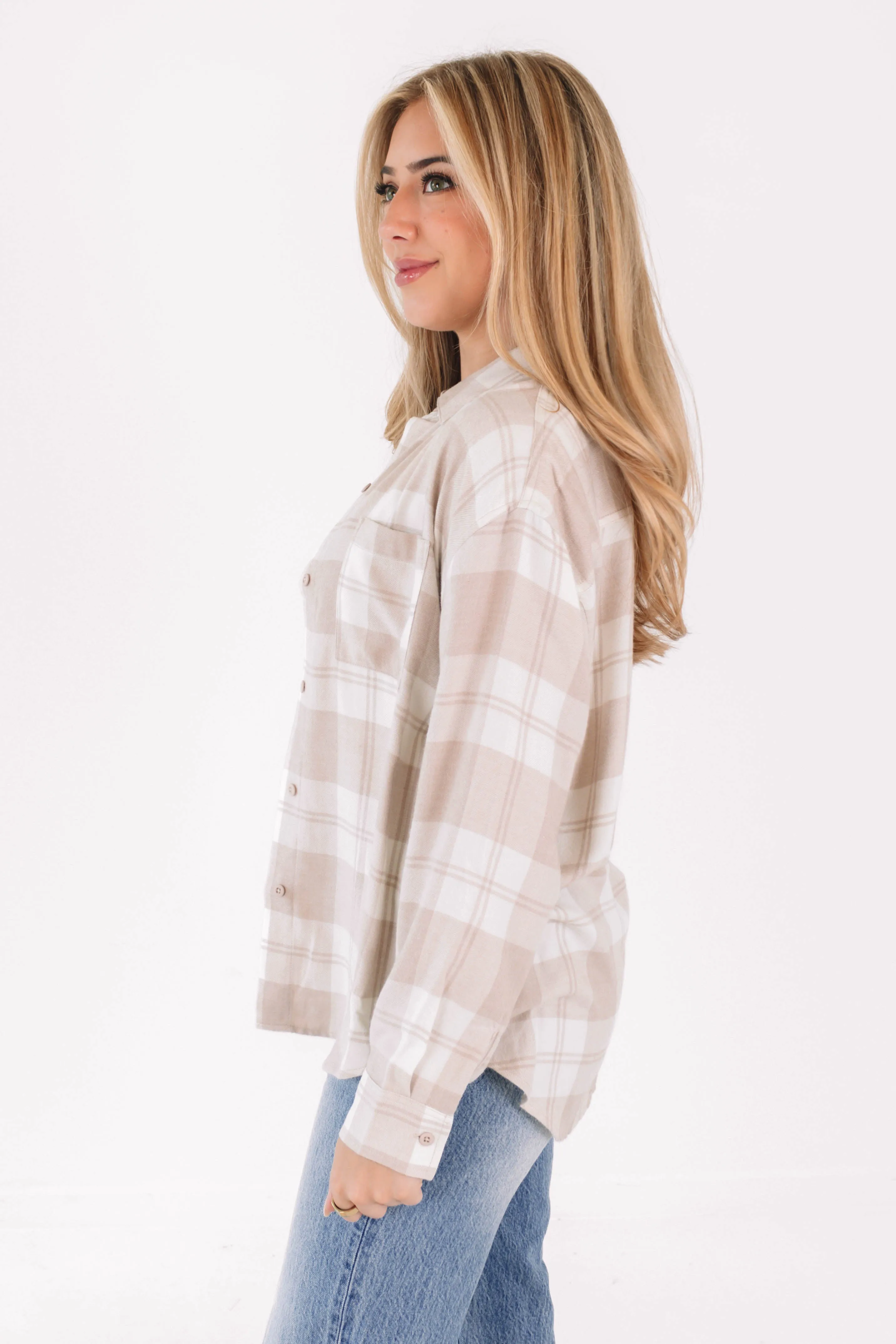 Z Supply River Plaid Button Up - Putty